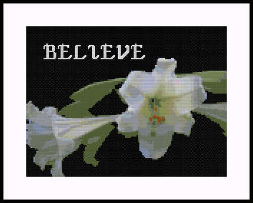 Click for more details of Believe Lily Sampler (cross stitch) by Mary Gaines