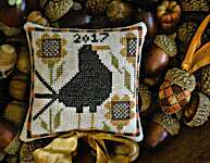 Click/tap for more details of Betsy's Autumn Bird & Acorn (cross stitch) by Plum Street Samplers