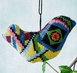 Click for more details of Bird with Ribbons (cross stitch) by Permin of Copenhagen