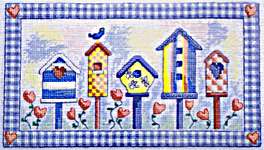 Click for more details of Birdhouse Paradise ( Blue) (cross stitch) by Cinnamon Cat