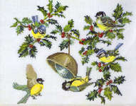 Click for more details of Birds and Holly (cross stitch) by Eva Rosenstand