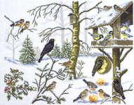 Click for more details of Birds in Winter (cross stitch) by Eva Rosenstand