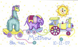 Click for more details of Birth Announcement (cross stitch) by Bobbie G. Designs