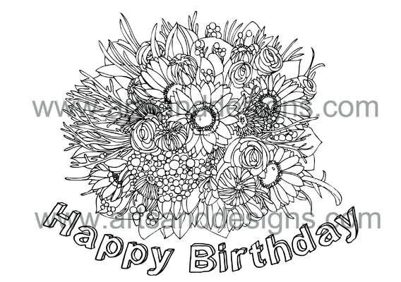 Birthday Bouquet Digital Stamp