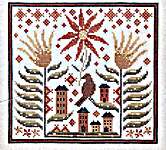 Click/tap for more details of Bittersweet Village (cross stitch) by Hello from Liz Mathews