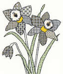 Click for more details of Blackwork Daffodils (blackwork) by Bothy Threads