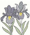 Click for more details of Blackwork Irises (blackwork) by Bothy Threads