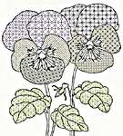 Blackwork Pansies