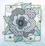 Click for more details of Blackwork Poppy (blackwork) by Lesley Teare