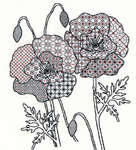 Click for more details of Blackwork Poppy (blackwork) by Bothy Threads