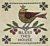 Click/tap for more details of Bless This House (cross stitch) by Artful Offerings