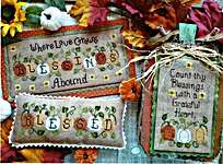 Click/tap for more details of Blessings Abound (cross stitch) by Waxing Moon Designs