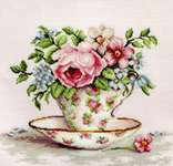Click for more details of Blooms in a Teacup (cross stitch) by Luca - S