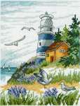 Click for more details of Blue and White Lighthouse (cross stitch) by Permin of Copenhagen