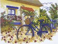 Click for more details of Blue Bicycle (cross stitch) by Eva Rosenstand