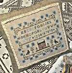 Click/tap for more details of Blue Blooming Sampler (cross stitch) by The Nebby Needle