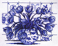 Click for more details of Blue Delft Tulips (cross stitch) by Permin of Copenhagen