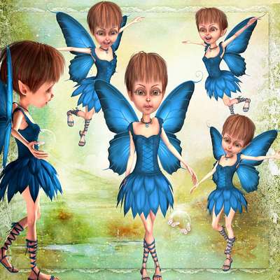 Click for more details of Blue Fairies (digital downloads) by DawnsDesigns