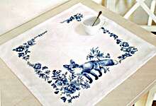 Click for more details of Blue Fox Table Centre (cross stitch) by Luca - S