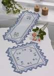 Click for more details of Blue Hardanger Table Mats with Pansies (hardanger) by Permin of Copenhagen