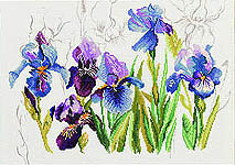 Click for more details of Blue Irises (cross stitch) by Lanarte