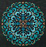Click/tap for more details of Blue Mandala (cross stitch) by Shannon Christine