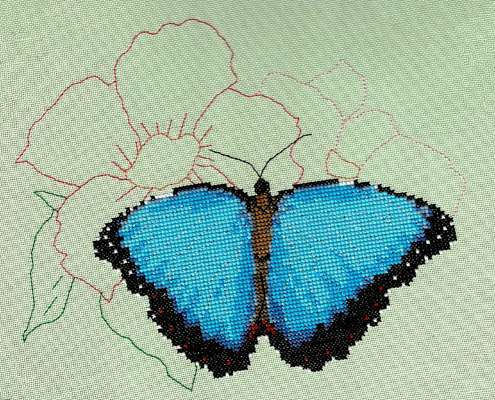 Blackwork Butterfly Elegance Cross Stitch Chart 