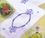Click/tap for more details of Blue Posy Table Runner (embroidery) by Permin of Copenhagen