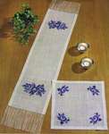 Click/tap for more details of Blue Rose Table Mats (hardanger) by Permin of Copenhagen