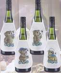Blue Teddy Wine Bottle Aprons