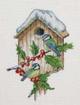 Click for more details of Blue Tits in Winter (cross stitch) by Permin of Copenhagen