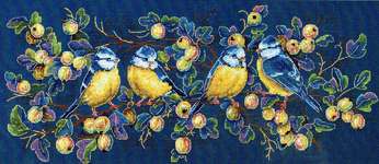 Click for more details of Blue Tits (Titmouses) (cross stitch) by Merejka