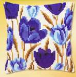 Blue Tulip Cushion Front