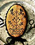 Click/tap for more details of Boo to You Pinkeep (cross stitch) by Stacy Nash Primitives