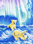 Click for more details of Borealis Polar Bear Cubs (cross stitch) by Kustom Krafts