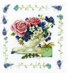 Click for more details of Bouquet of Roses in a Teacup (cross stitch) by Marjolein Bastin