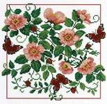 Click for more details of Briar Roses and Butterflies (cross stitch) by Lesley Teare