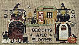 Click/tap for more details of Brooms And Blooms (cross stitch) by Finally A Farmgirl