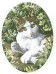 Click for more details of Brown and White Cat (cross stitch) by John Stubbs