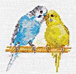 Click for more details of Budgies (cross stitch) by Alisa