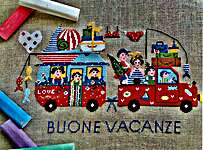 Click/tap for more details of Buone Vacanze (Happy Holidays) (cross stitch) by Lilli Violette