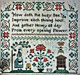Click/tap for more details of Busy Bee (cross stitch) by Lila's Studio
