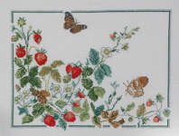 Click for more details of Butterflies and Strawberries (cross stitch) by Permin of Copenhagen