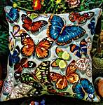 Click for more details of Butterflies Cushion Front (tapestry) by Glorafilia