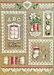 Click/tap for more details of Buttons and Lace (cross stitch) by Sue Hillis Designs