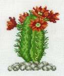 Click for more details of Cactus with Orange Flowers (cross stitch) by Permin of Copenhagen