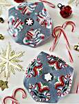 Click/tap for more details of Candy Cane Biscornu (cross stitch) by The Blue Flower