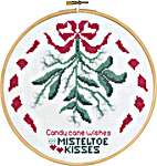 Click for more details of Candy Cane Wishes and Misteltoe Kisses (cross stitch) by Permin of Copenhagen