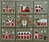 Click/tap for more details of Candy Village Christmas (cross stitch) by Twin Peak Primitives