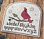 Click/tap for more details of Cardinal Star Sampler (cross stitch) by Crafty Bluebonnet